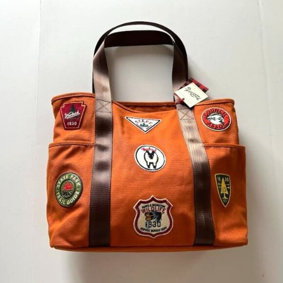 Woolrich x Target Large Patchwork Tote Bag Burnt Orange - Picture 7 of 10